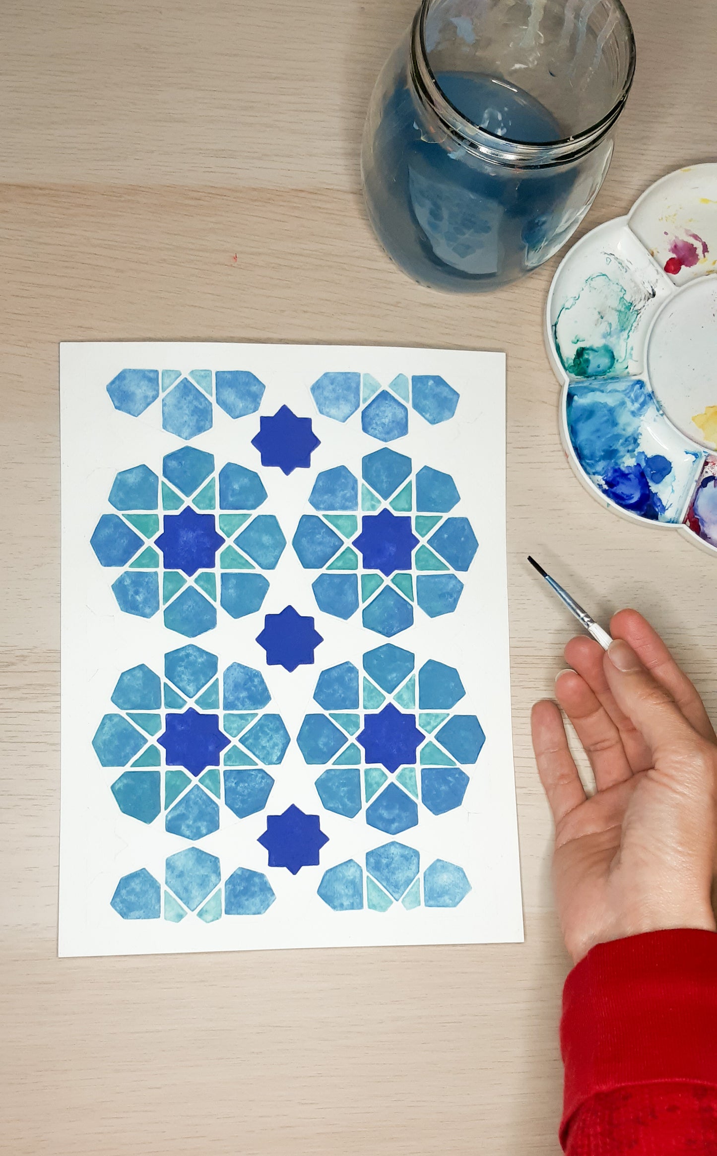 Azulejo estrella de 8 puntas